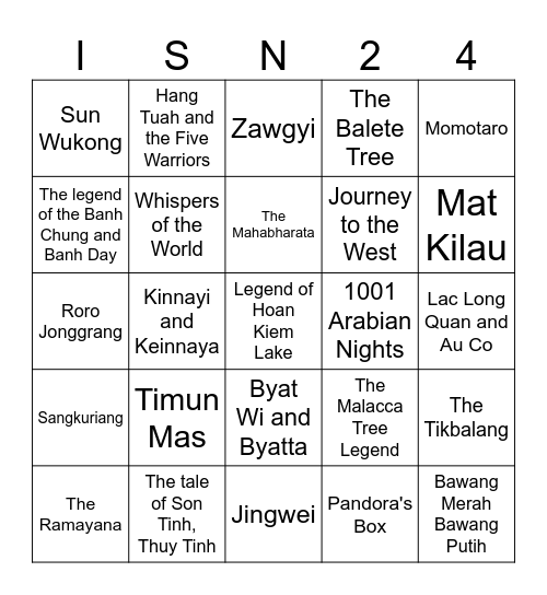 Cultural Bingo Card