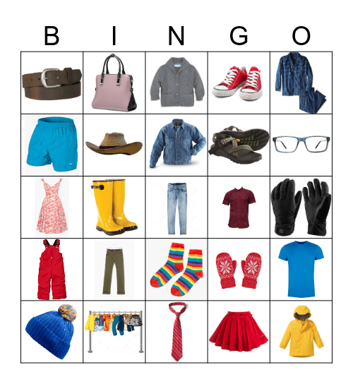 Mme. Attia - Holmes - les vêtements Bingo Card