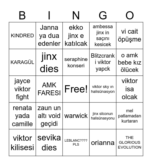 Arcane s2 Bingo Card