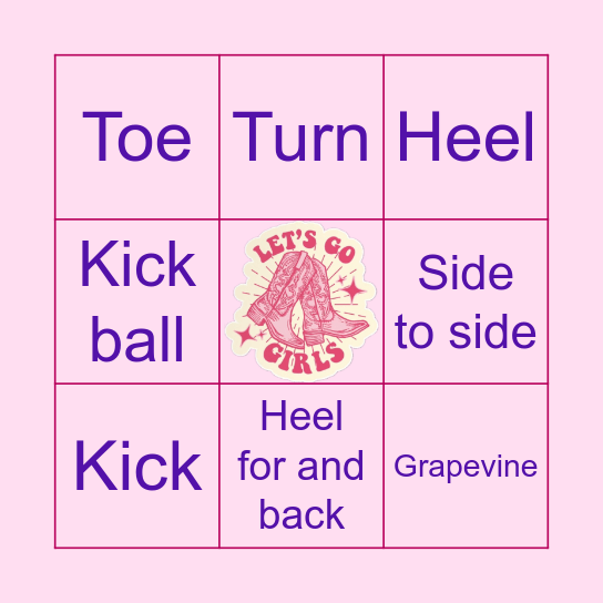 Line dance Bingo Card