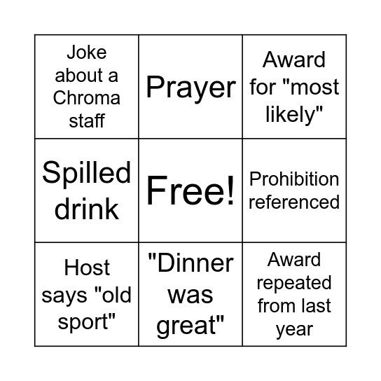 Chromies Bingo Card