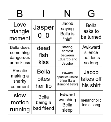 Twilight Bingo (Eclipse Version) Bingo Card