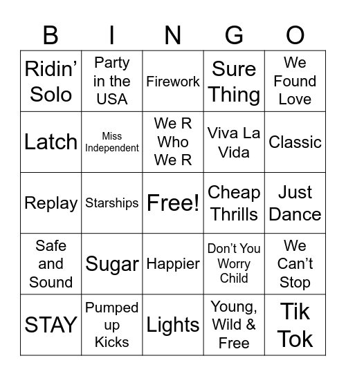 Pure Throwback Bingo Card