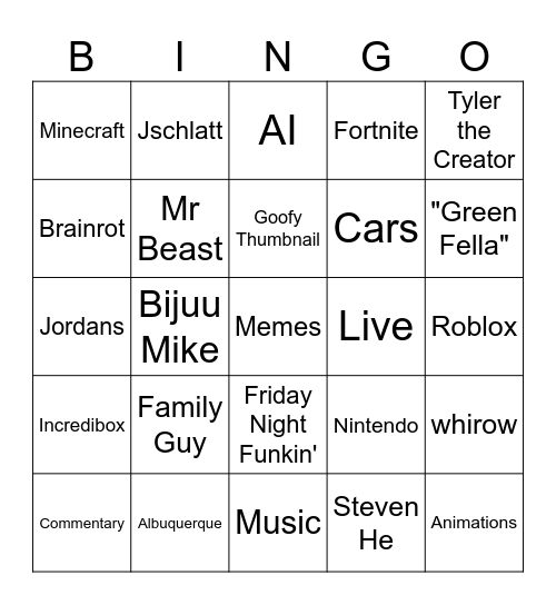 Viroxion Recommended Page Bingo Card