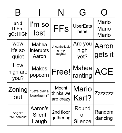 Zooted Bingo Card