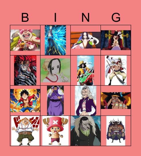 One Piece Bingo Card