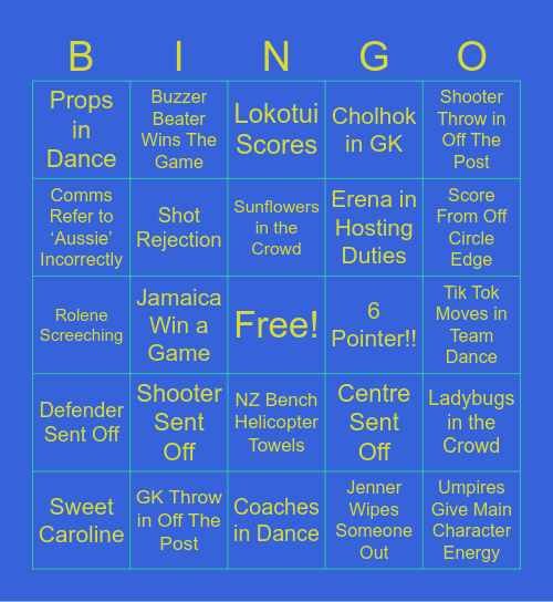 Fast5 Bingo Card