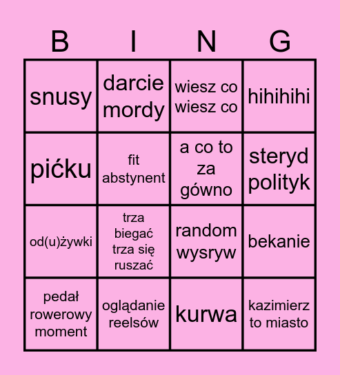 STERYD'S BINGO Card