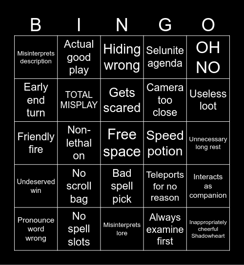 Wellens Bingo Card