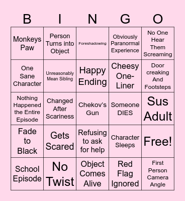 The Haunting Sour Bingo Card