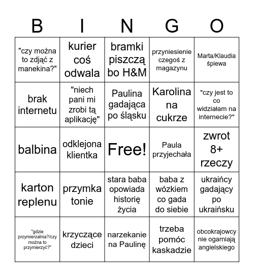 Mohito BINGO Card