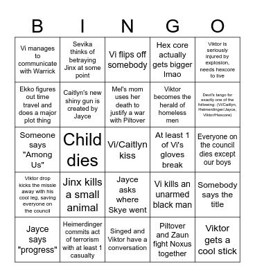 Arcane Bingo Card