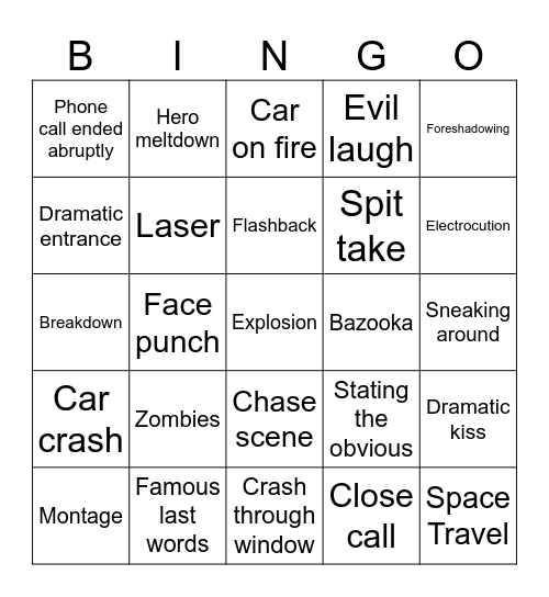 BINGOFLIX: Planes, Trains and Automobiles Bingo Card