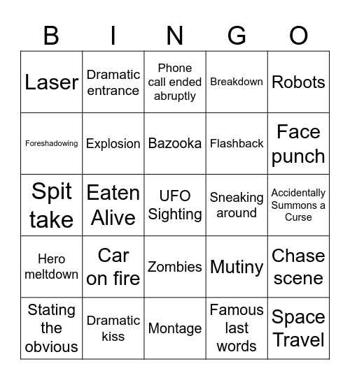 BINGOFLIX: Planes, Trains and Automobiles Bingo Card