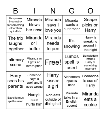 HARRY POTTER 3 Bingo Card