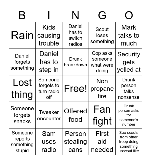 Security bingo Card