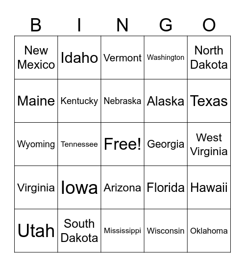 Funky Foods Around the US Bingo Card