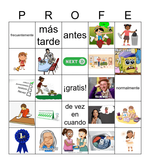 Entreculturas 2A unidad 2 Así se dice 7-expresiones útiles Bingo Card