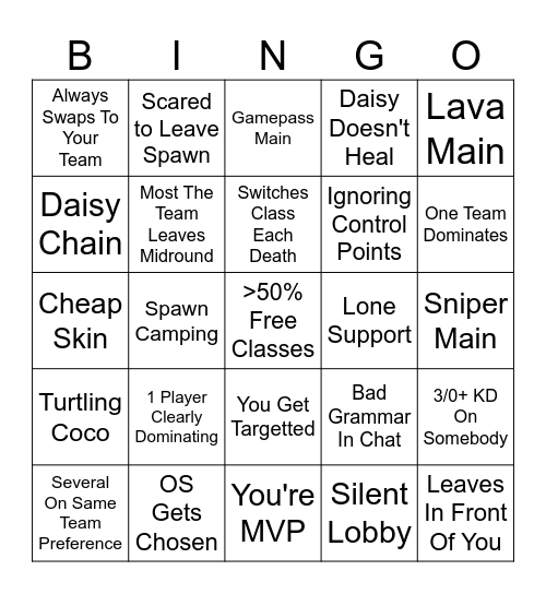 Dumiah's GVG Bingo! Bingo Card