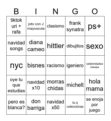 uri bingo Card