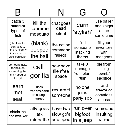 block tales bingo Card
