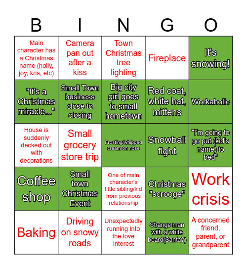 Hallmark Bingo Card