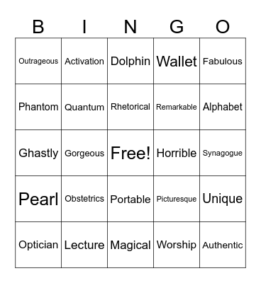Bingo Card