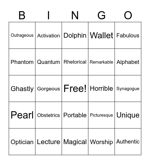 Bingo Card