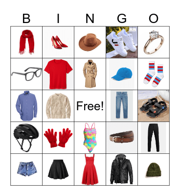 Clothes! Bingo Card