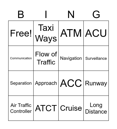 ATC  Bingo Card