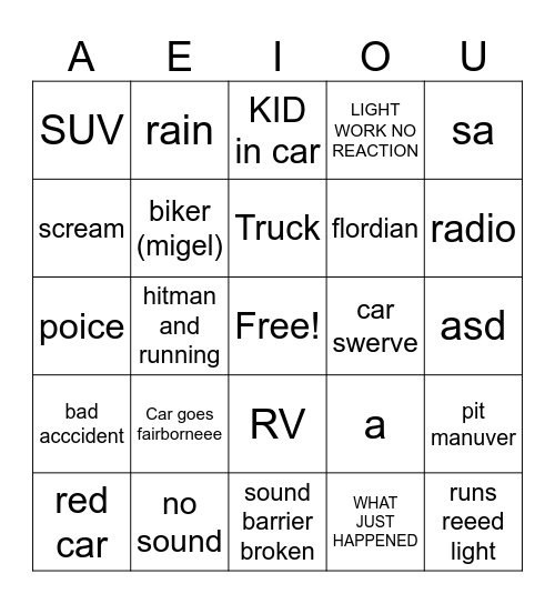 hsarc rac eid eid spoo Bingo Card