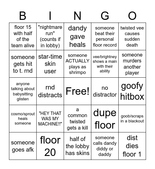 DW Bingo Card