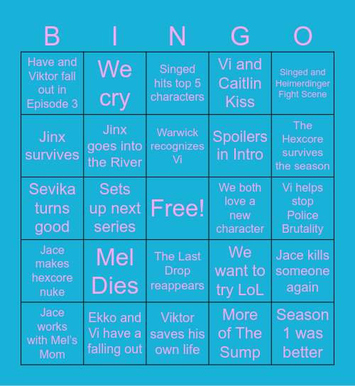 ARCANE SEASON 2 Bingo Card