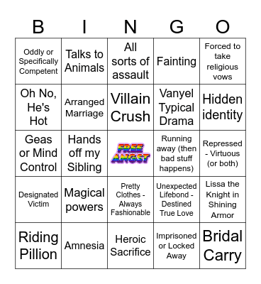 Vanyel the Damsel Bingo Card