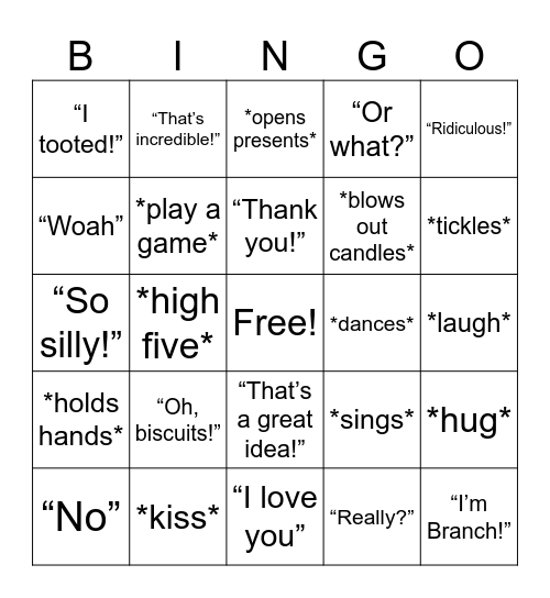 Lily Bingo Card