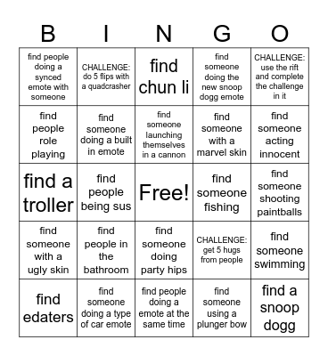 PARTY ROYALE BINGO Card