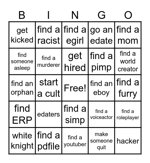 morpheuzz's vr chat bingo Card