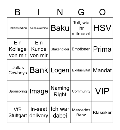 Schocher Bingo Card
