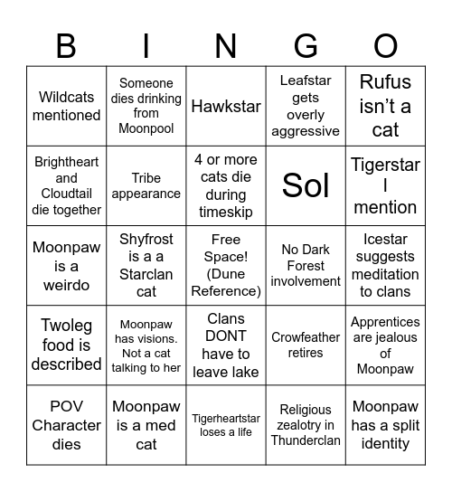 ChS: Elder’s Quest Predictions Bingo Card