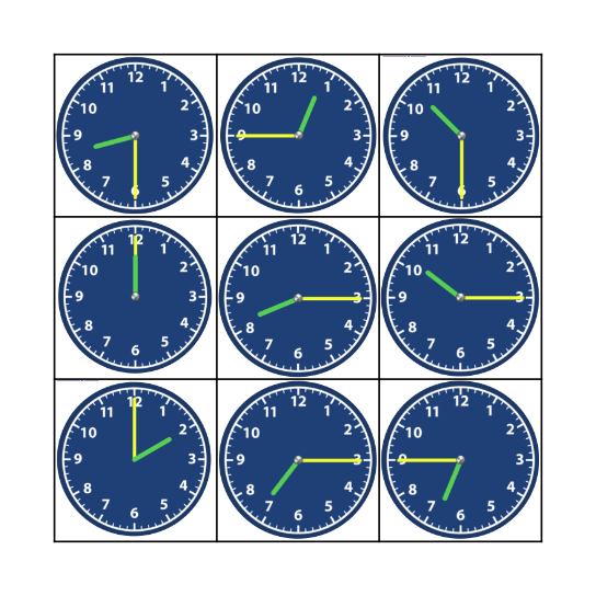 De analoge klok Bingo Card