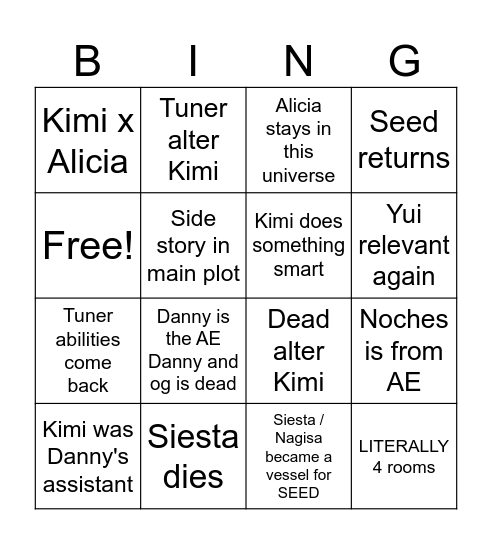 Tanmoshi Volume 12 bingo Card