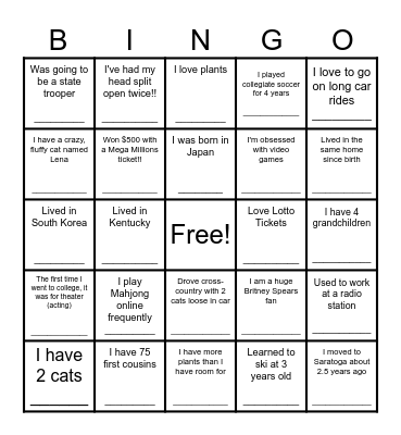 Coworker Bingo Card