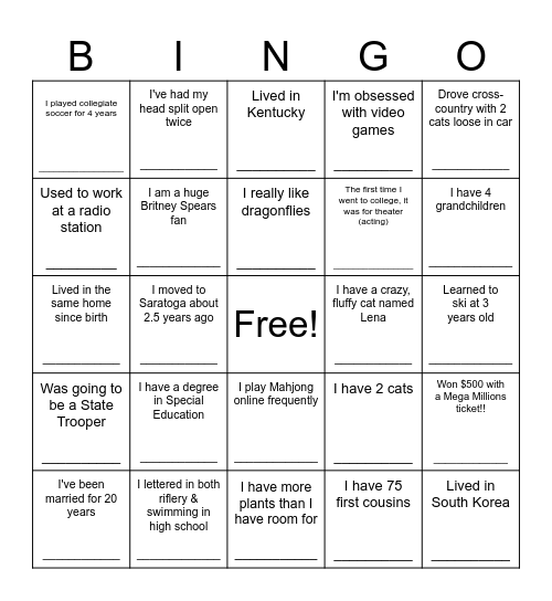 Coworker Bingo Card