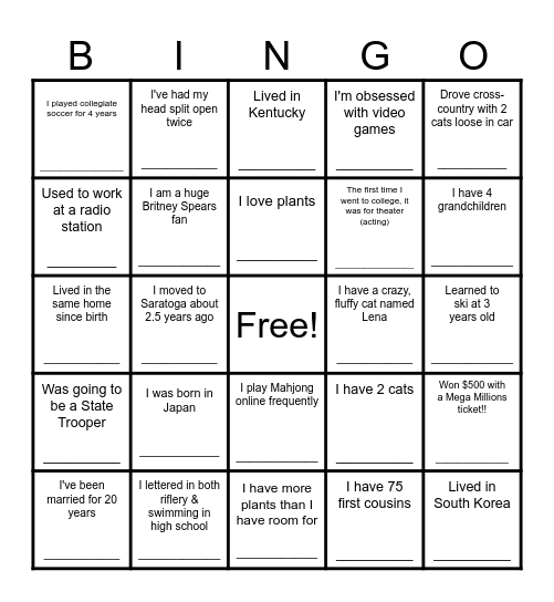 Coworker Bingo Card