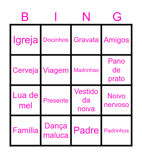 Chá de Panela Bingo Card