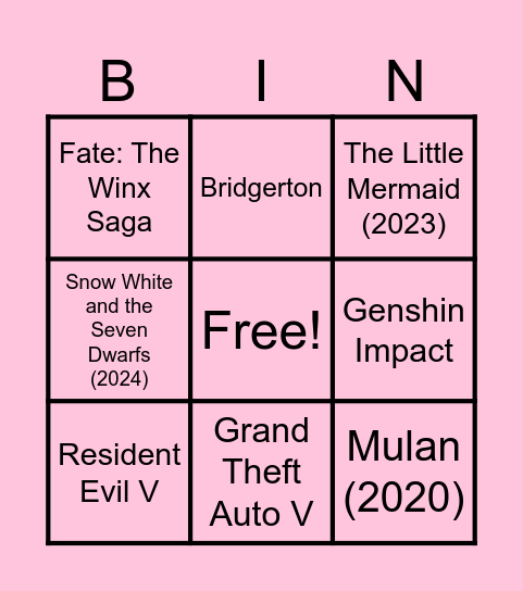 Medias with Beguiling Inclusivity Bingo Card