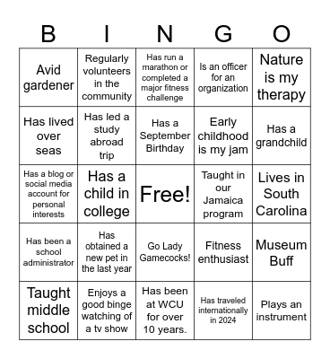 STL Bingo Card