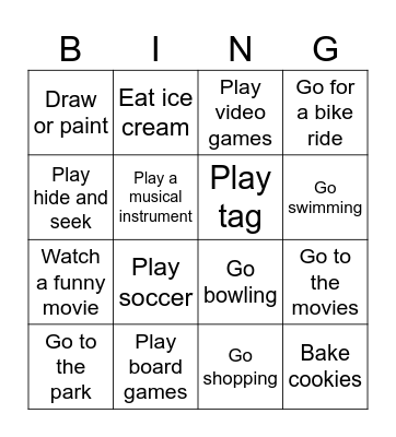 Weekend Match Bingo Card