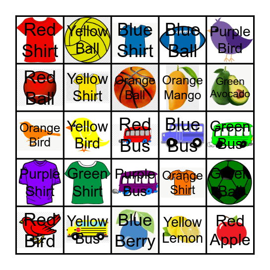 Color Bingo Card