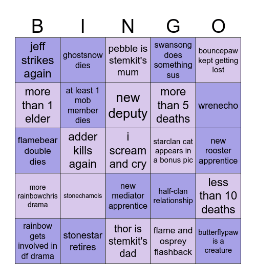 Galaxy Bingo Card